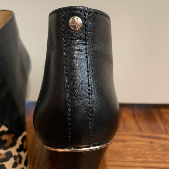 COACH Mercy Lace Up Booties - Leather & Leopard - Picture 4 of 8